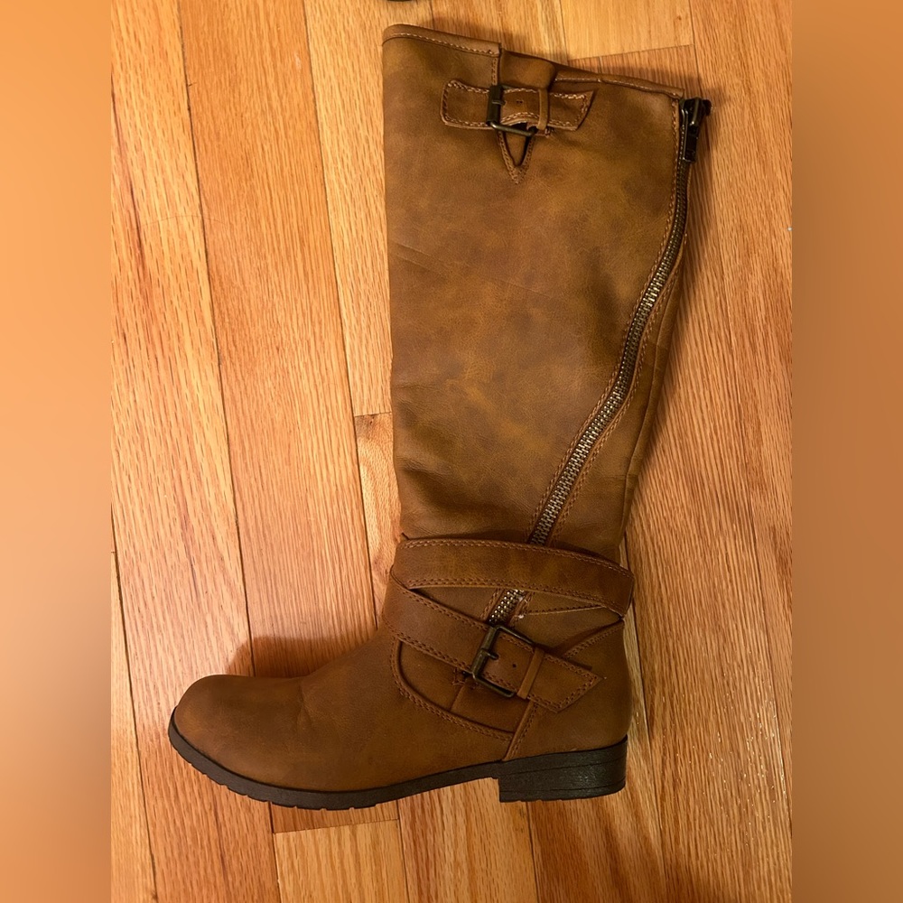 Brown knee high boots